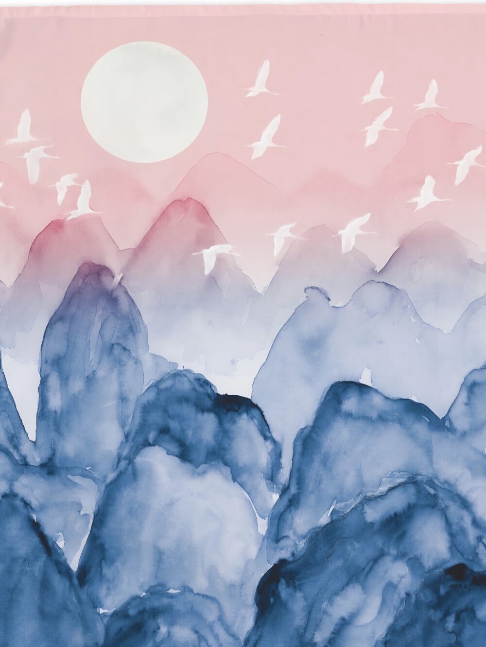 Watercolor Mountain Tapestry Wall Art by Millwood Pines